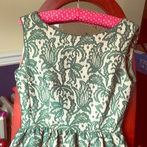 Zara green lace dress fit and flare mini